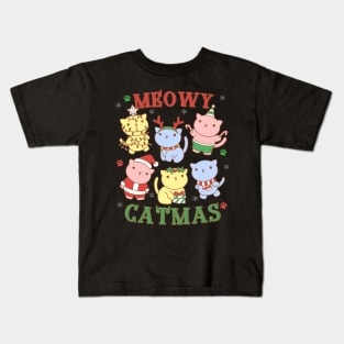 Kawaii Meowy Catmas Kids T-Shirt